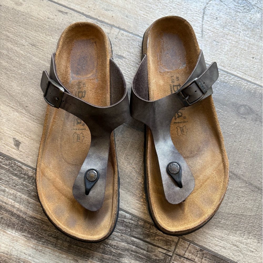 Birkenstock Betula Gizeh Dark Brown Thong Sandals Size 41